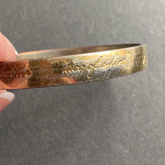 Kate Spade Of New York Best Friend Ever Etchings Gold Tone Bangle Bracelet - Picture 12 of 14